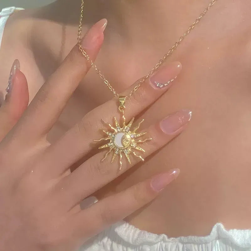 Moon Crystal Pendant Necklace