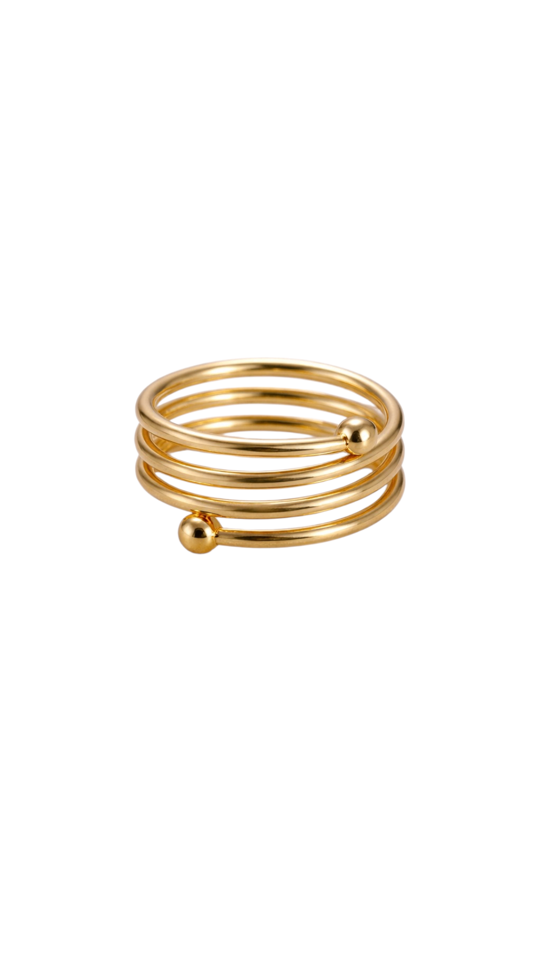 Gold Multi-Layer Coil Open Ring