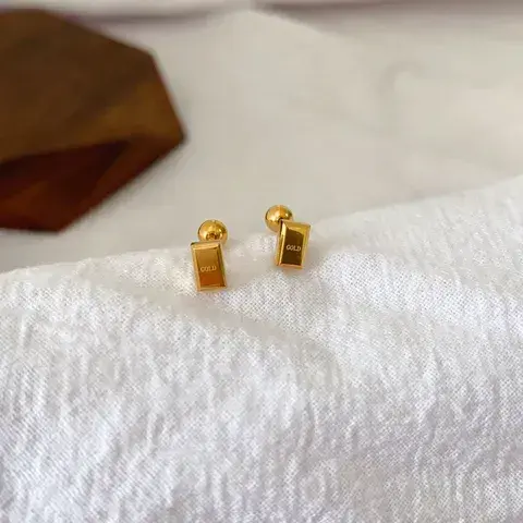 Stainless Steel Cross Heart Shape Snowflake PVD Coated Zircon 18K Gold Plated Sweet Waterproof Non Tarnish Plating Cartilage Earrings