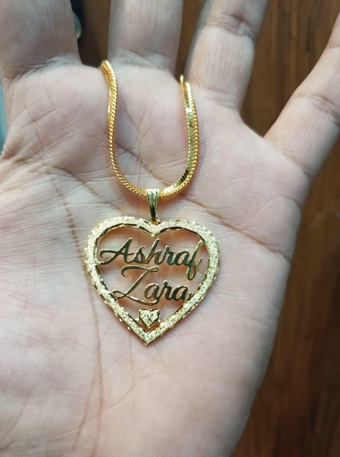 gold name pendant