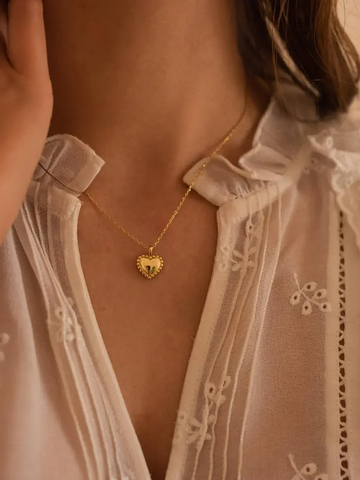 Gold Heart Pendant Necklace