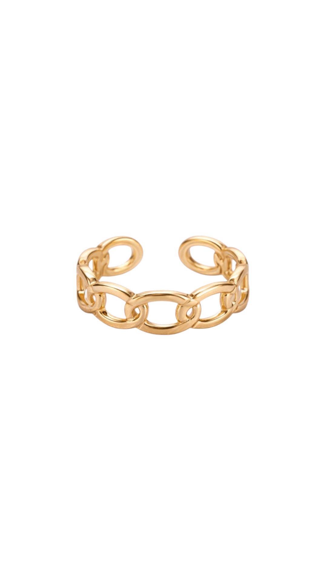 Gold Chunky Chain Open Ring