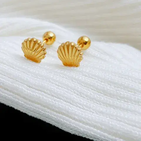 Stainless Steel Cross Heart Shape Snowflake PVD Coated Zircon 18K Gold Plated Sweet Waterproof Non Tarnish Plating Cartilage Earrings