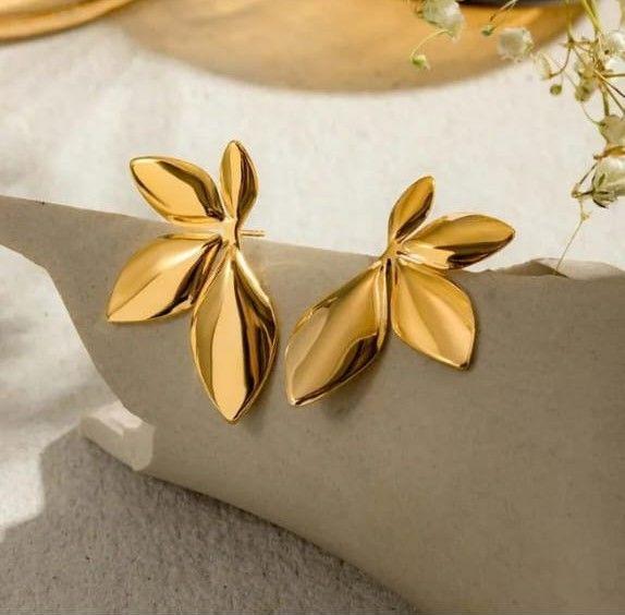 Gilded Petal Statement Studs