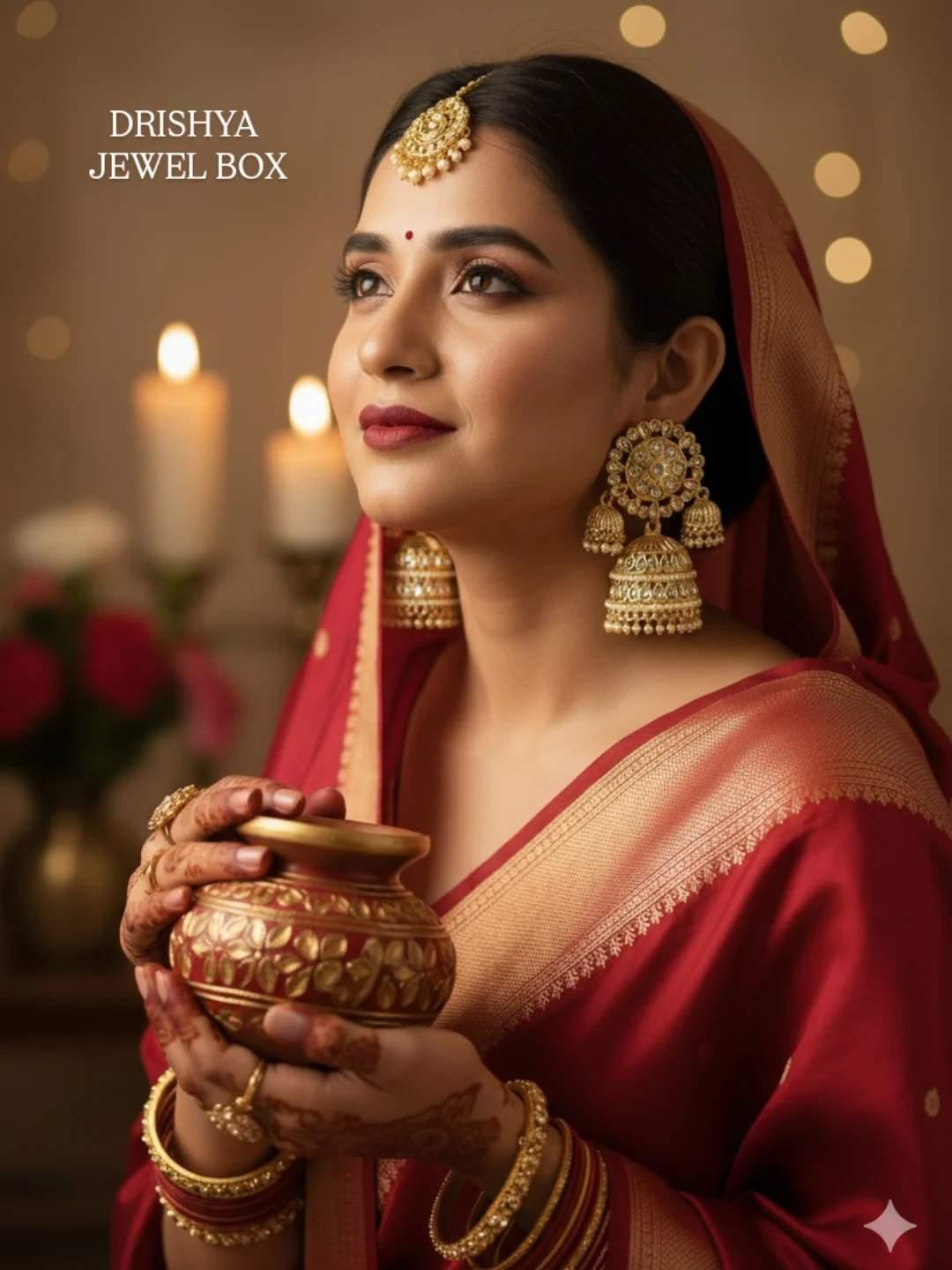 Heavy golden jhumke
