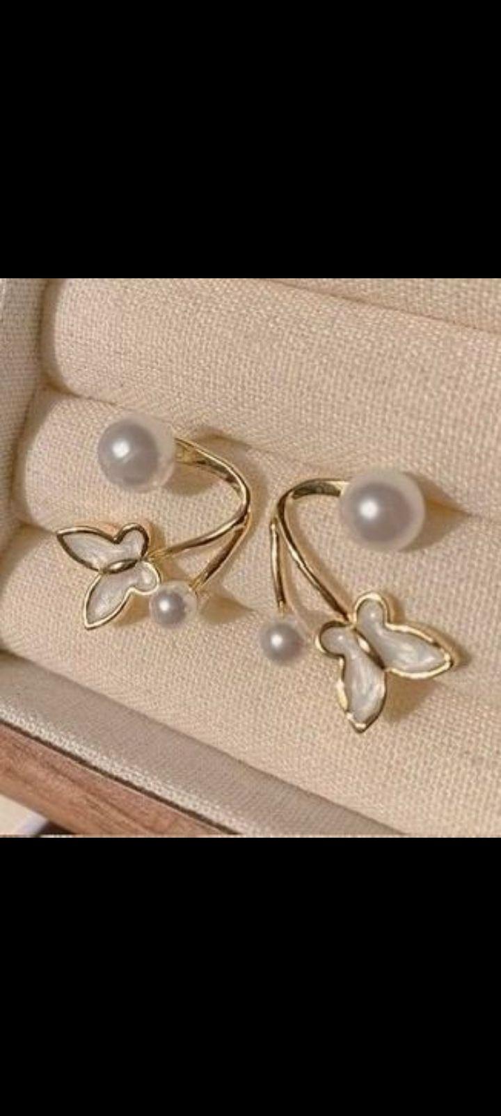 Elegant Pearl & Floral Ear Jacket Earrings