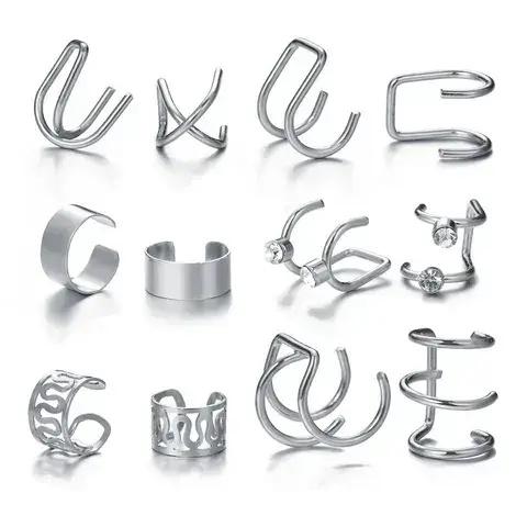 Jewelry Ear Clip Sets Vintage Style Letter Alloy Earrings