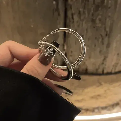 Elegant Bohemian Style Zirconia Earrings For Women Fashionable Sweet Cool Aesthetic Silver Alloy Butterfly Knot Dangle Studs