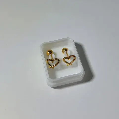 Stainless Steel Cross Heart Shape Snowflake PVD Coated Zircon 18K Gold Plated Sweet Waterproof Non Tarnish Plating Cartilage Earrings