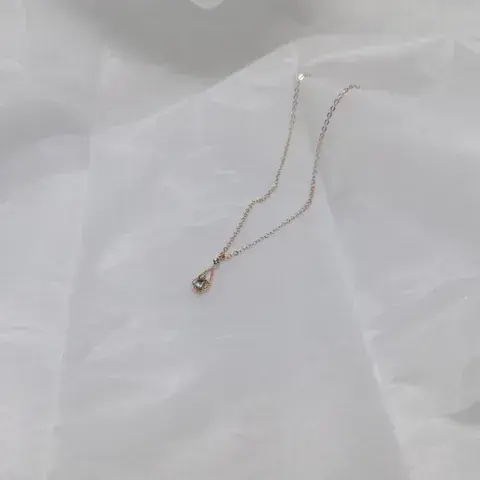 Simple Style Water Droplets Zircon Alloy Pendant Necklace