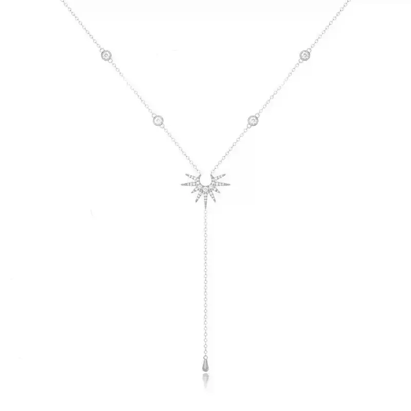 Fashionable Long Tassel Y-Chain Necklace For Women Beach Vacation Style Sexy Drop Necklace Alloy Material Craft