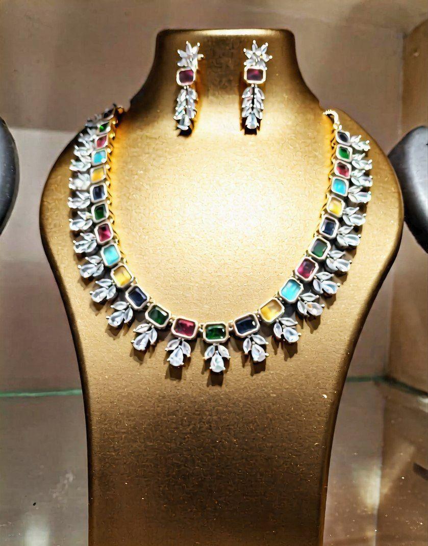 Eternal Spectrum American Diamond Necklace Set