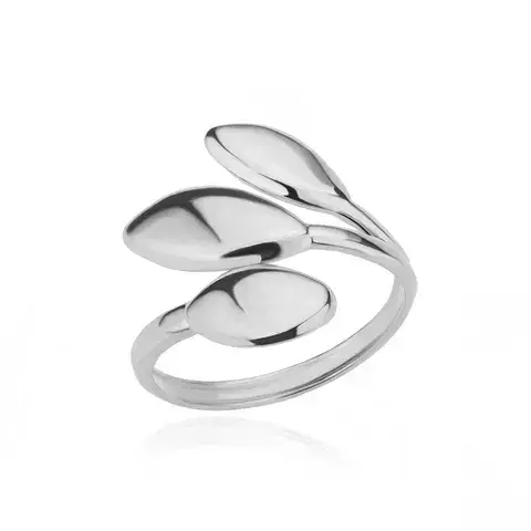 Stainless Steel Geometric Leaf PVD Coated Real Gold Plated Elegant Retro Lady Waterproof Non Tarnish Plating Open Rings