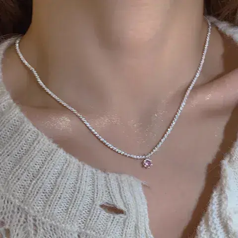 Aquamarine Moonstone Necklace Women's Niche Design High-end Oval Pendant Light Luxury Fashion Snake Bone Chain New Fashion