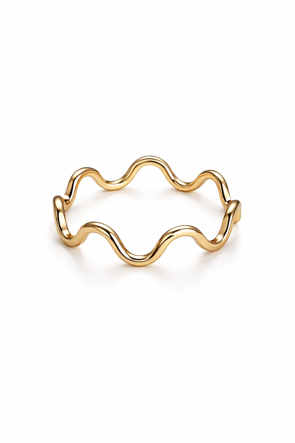 Gold Wavy Open Band Ring