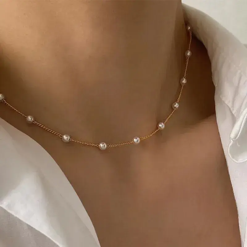 New Pearl Necklace Fashion Clavicle Chain Simple Niche Necklace Female Accessories