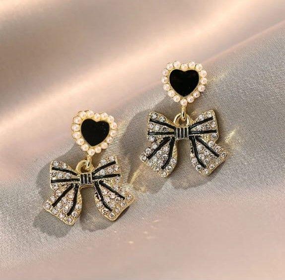 Sweetheart Bow Dangle Earrings