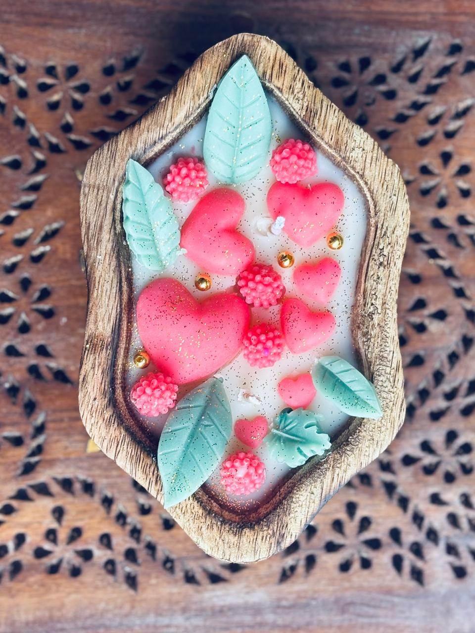 Wooden Dough Bowl Candle 