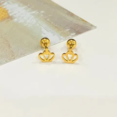 Cross Charm Stud Earrings