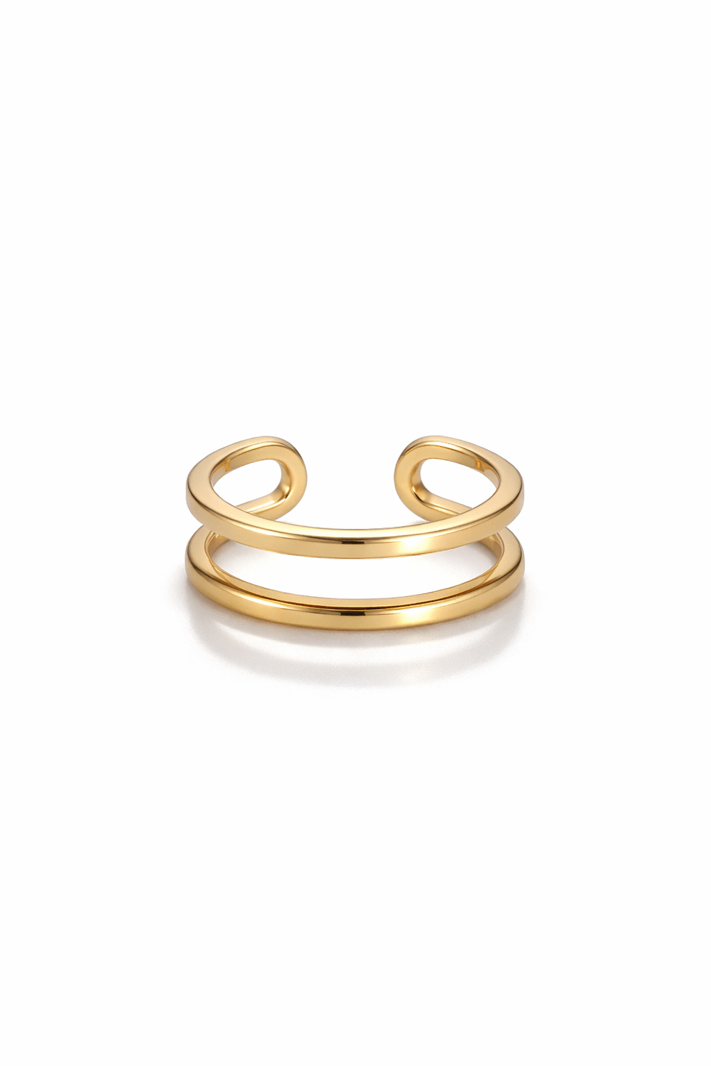 Gold Double Layer Open Cuff Ring
