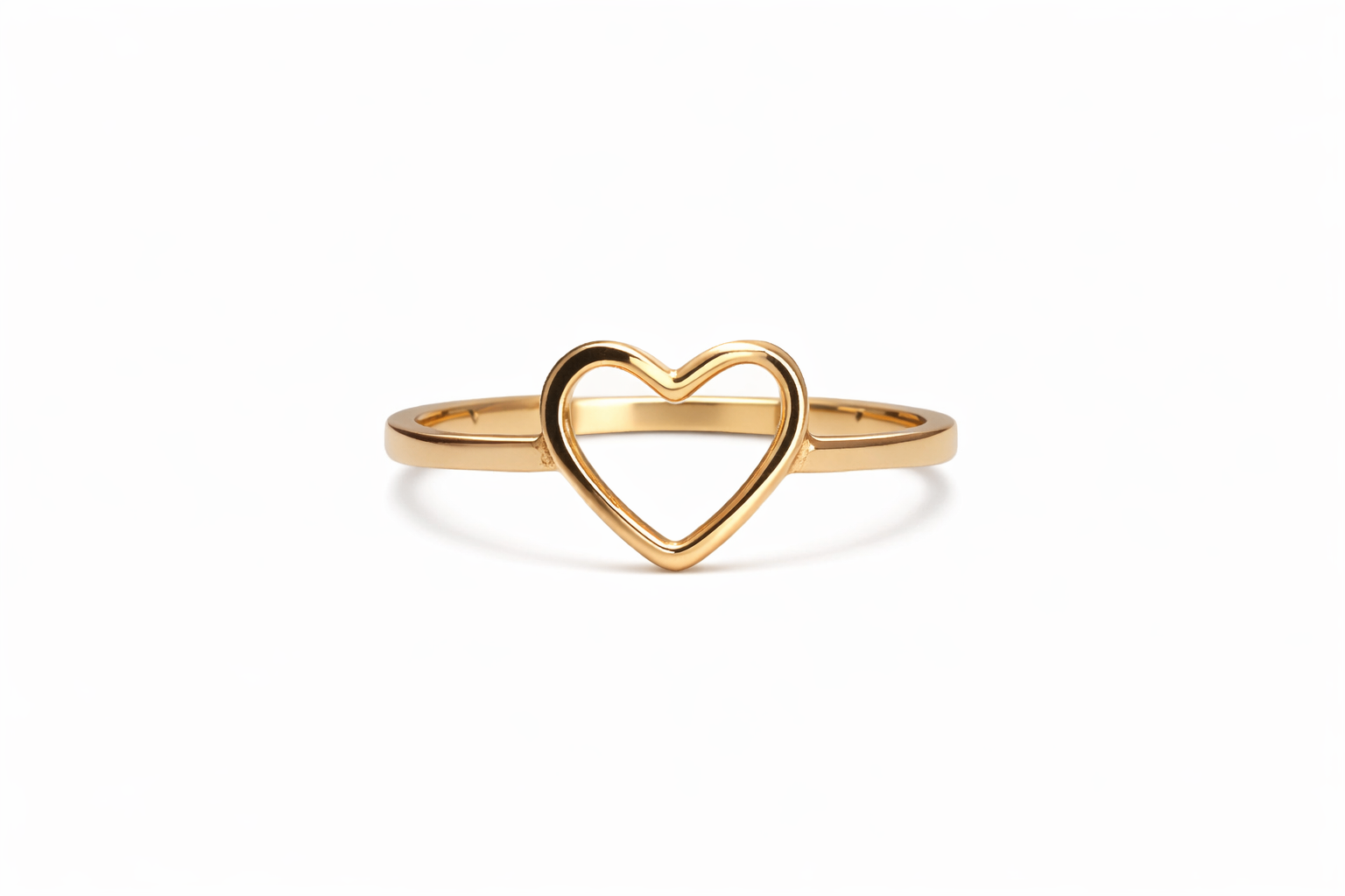 Minimal Gold Open Heart Ring