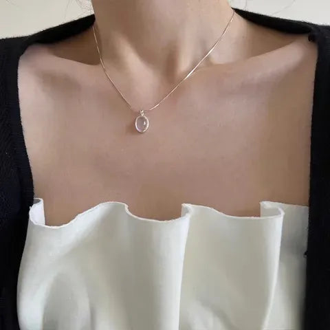 Oval Moonstone Chain Necklace