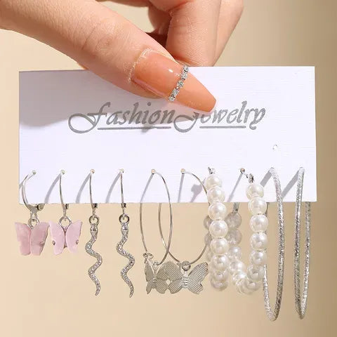 Classic Geometric Pearl Stud Earrings