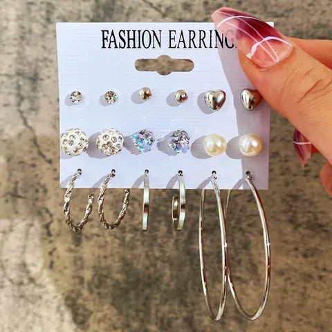 Vintage Gold Geometric Pearl Earrings