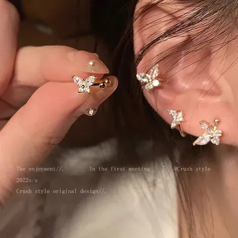 Crystal Butterfly Drop Earrings