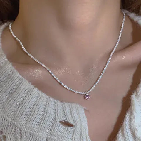 Dainty Gemstone Pendant Necklace